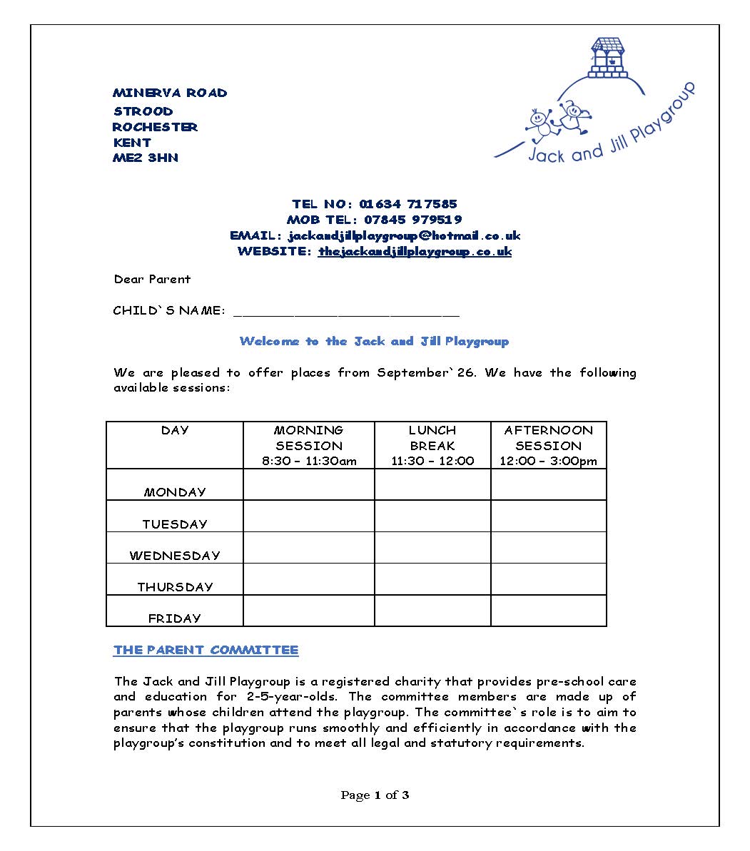 Welcome Letter 2026